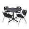 Kobe Kobe Square Table & Chair Set, Wood, Metal, Plastic Top, Grey TKB3636GY47BK - alternate 1